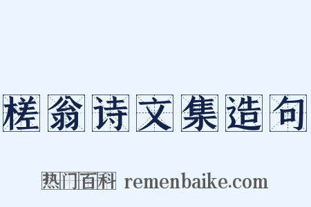 槎翁诗文集造句是什么意思的图片